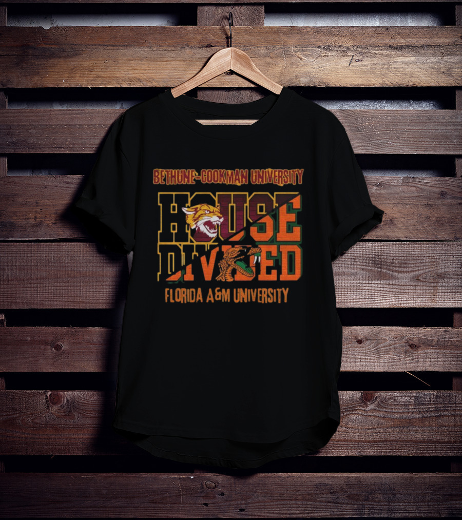 Bethune-Cookman University Wildcats Vs Florida A&M University Rattlers House Divided T-Shirt