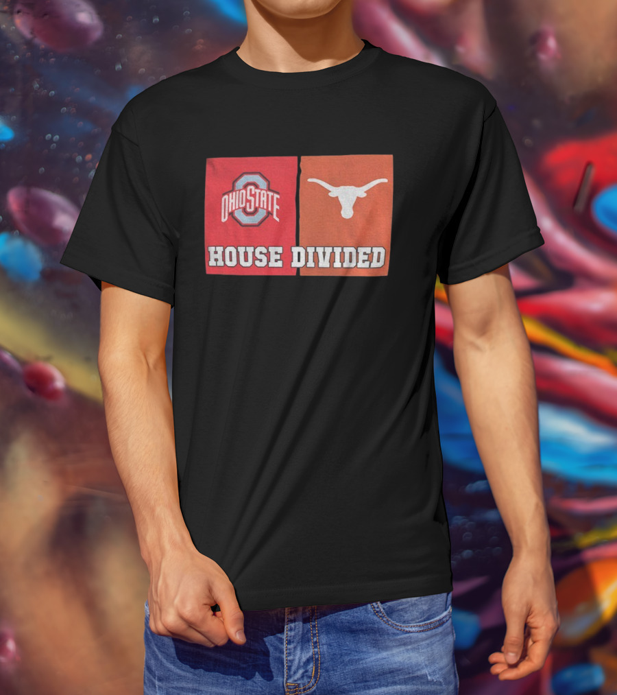 Ohio State Buckeyes Texas Longhorns House Divided T-Shirt