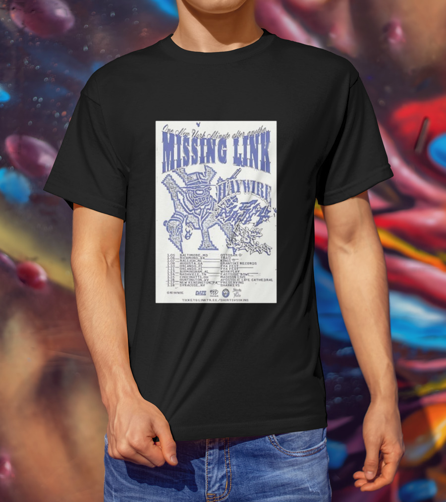 Missing Link One New York Minute Tour 2026 Dates All-City Show Locations T-Shirt