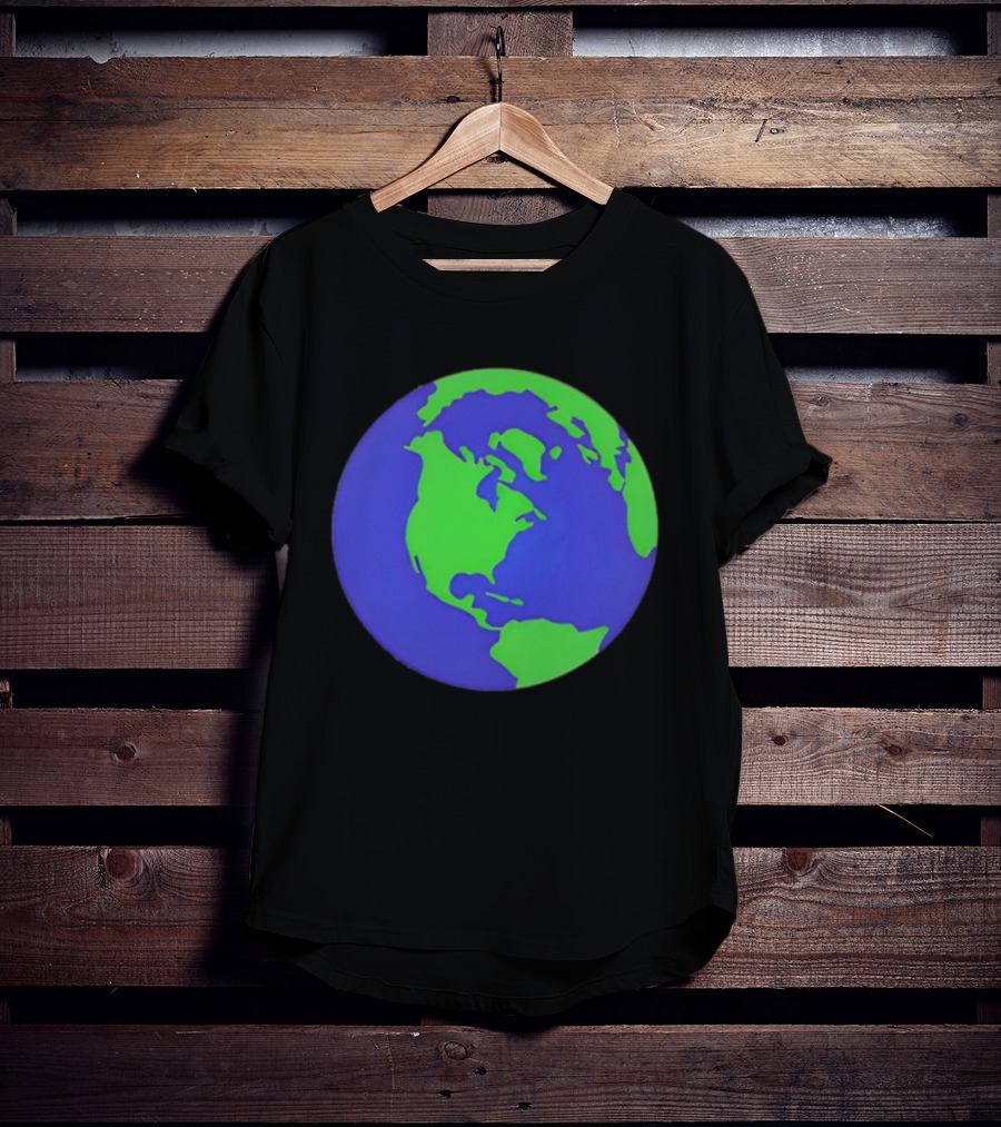 The Office Earth Globe Blue Green Map Design T-Shirt