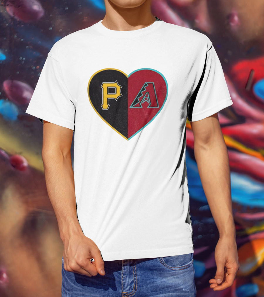 Pittsburgh Pirates Arizona Diamondbacks Split Heart Personalized T-Shirt