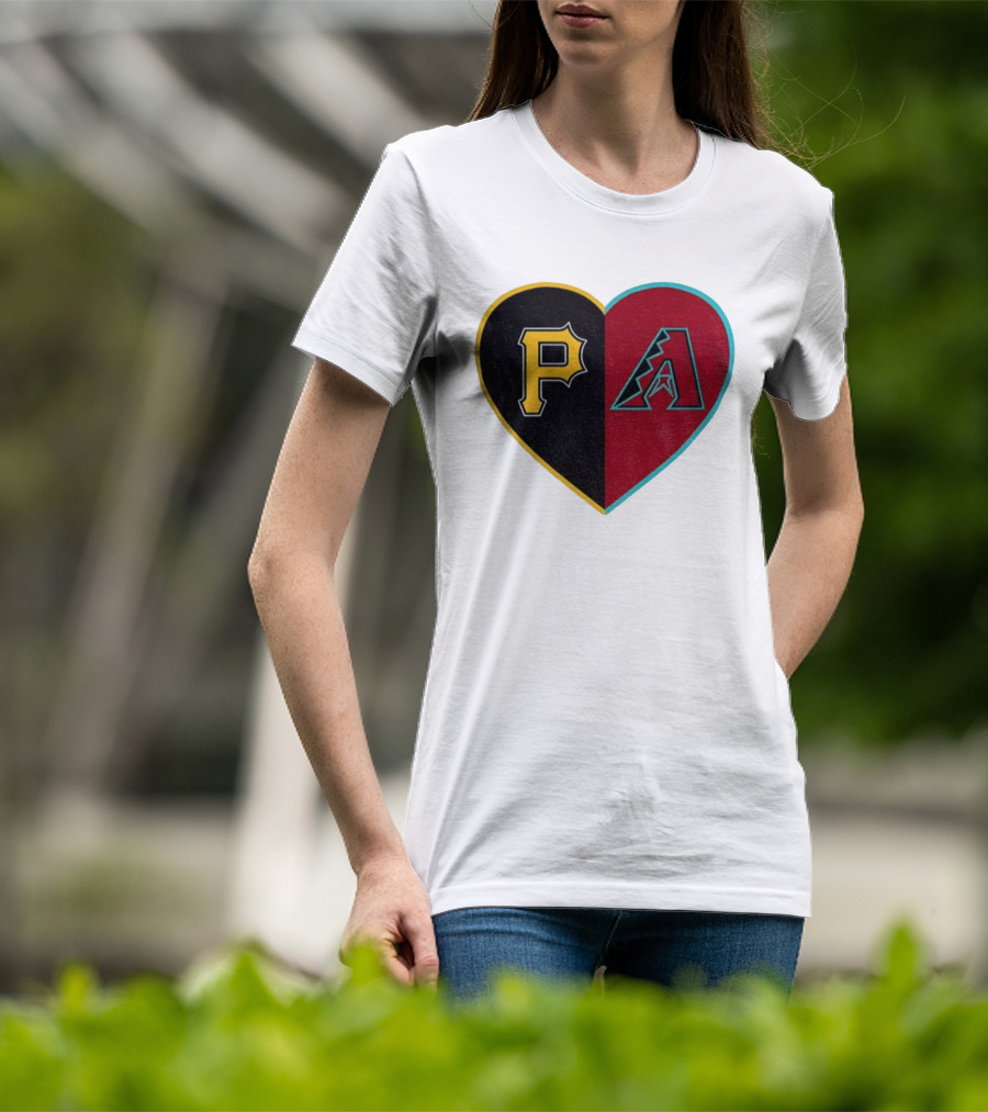 Pittsburgh Pirates Arizona Diamondbacks Split Heart Personalized T-Shirt