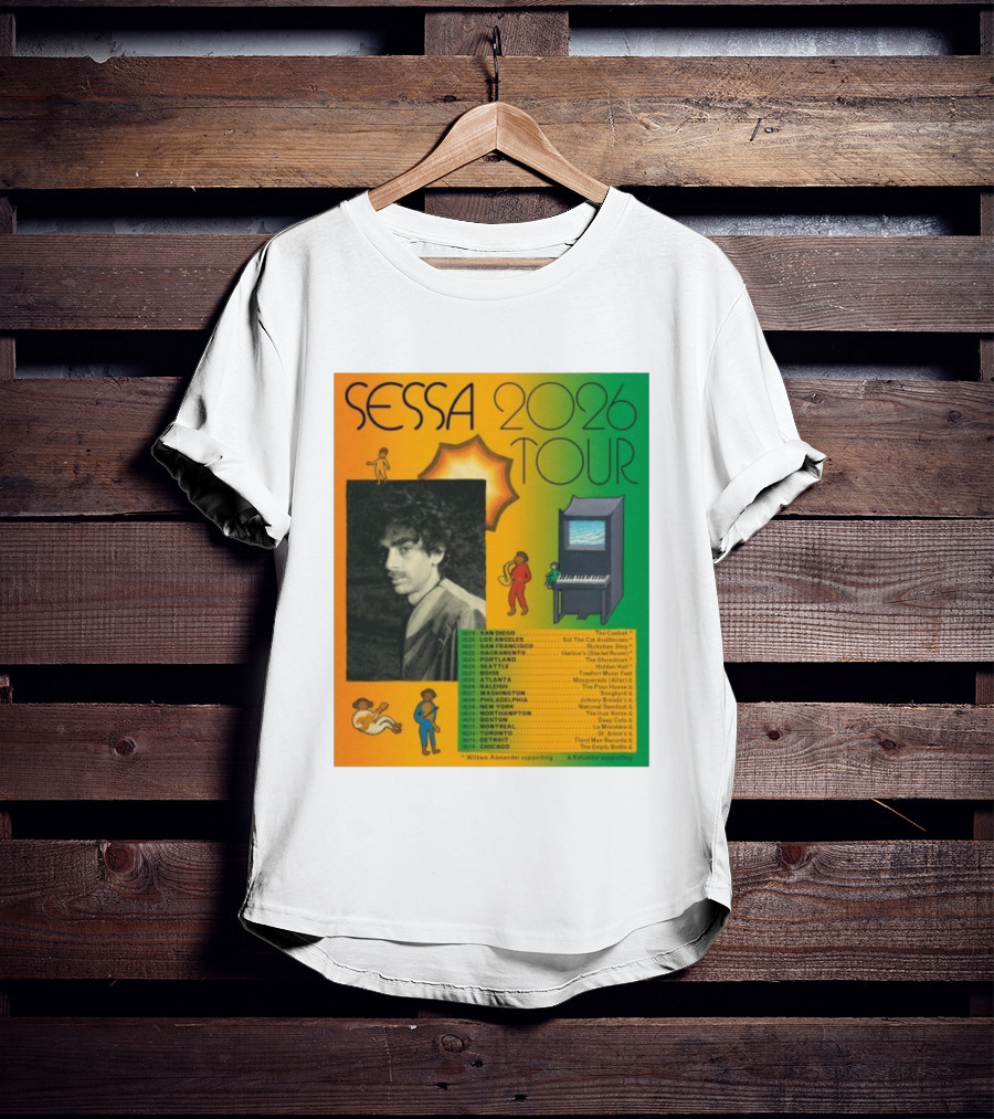 Sessa 2026 Tour USA & Canada Dates Featuring San Diego New York Montreal Chicago T-Shirt