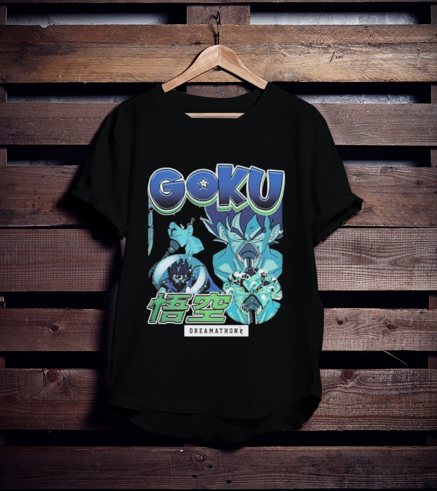 Goku Dreamathon Dragon Ball Blue Aura Kamehameha Burst T-Shirt