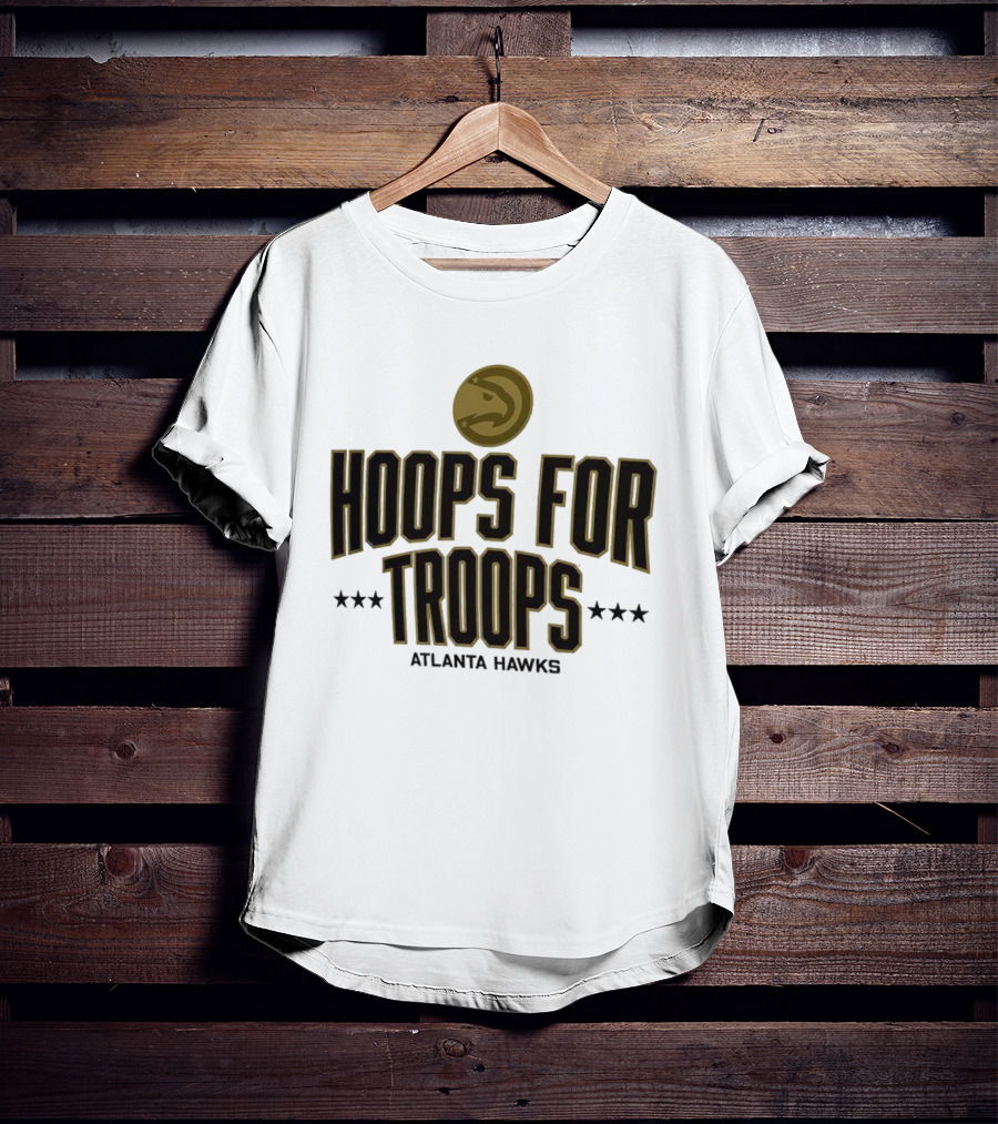 Atlanta Hawks Hoops For Troops Basketball Tribute T-Shirt