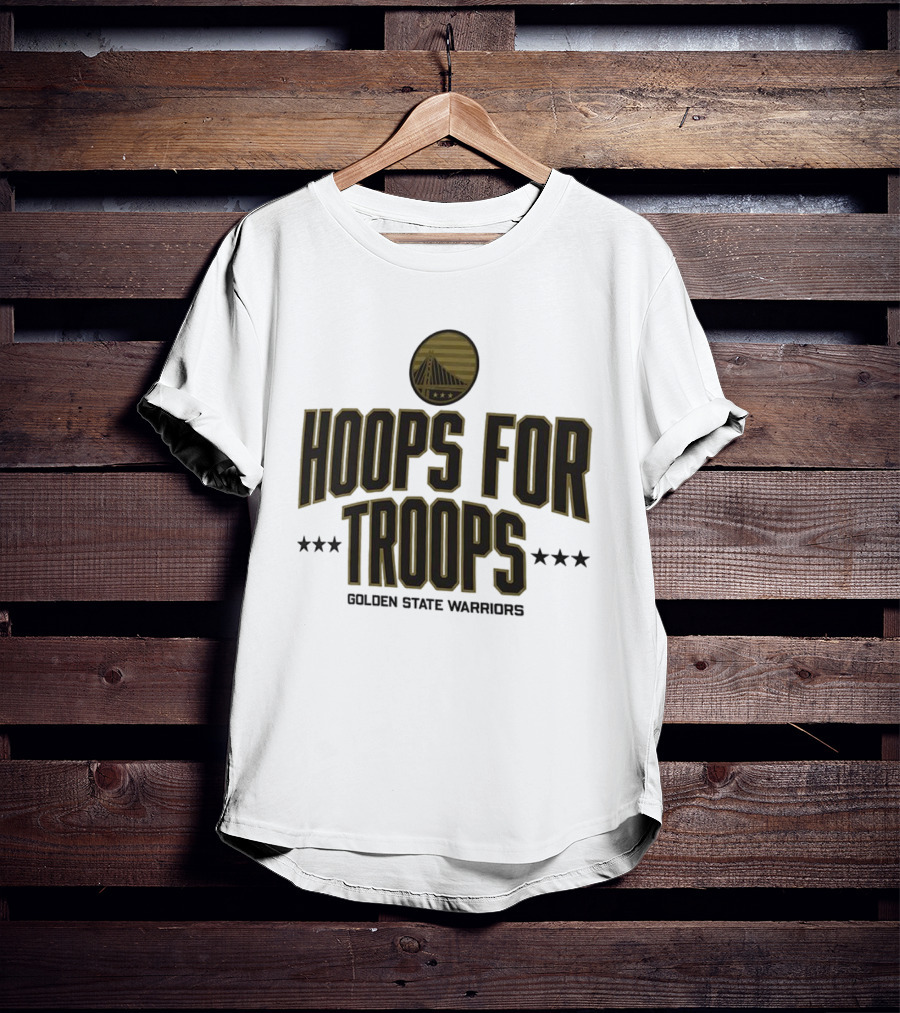 Golden State Warriors Hoops For Troops Stars And Bridge Emblem T-Shirt