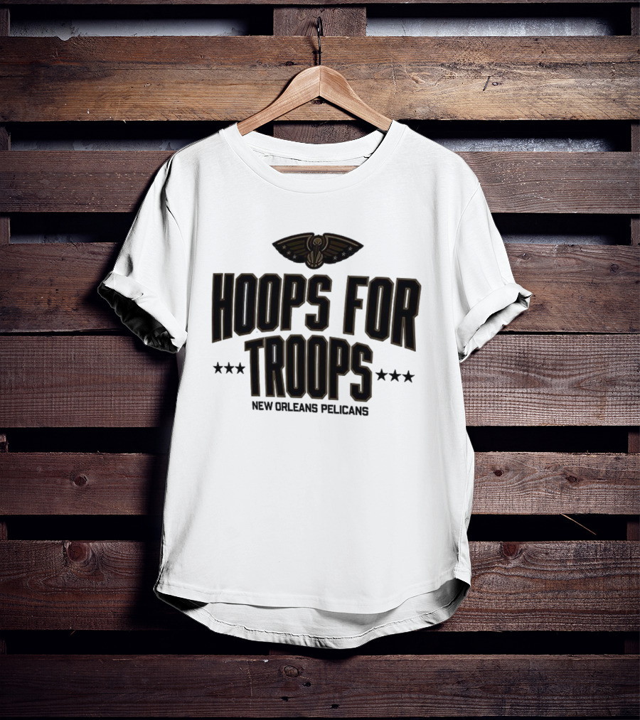 New Orleans Pelicans Hoops For Troops Basketball Team Support T-Shirt