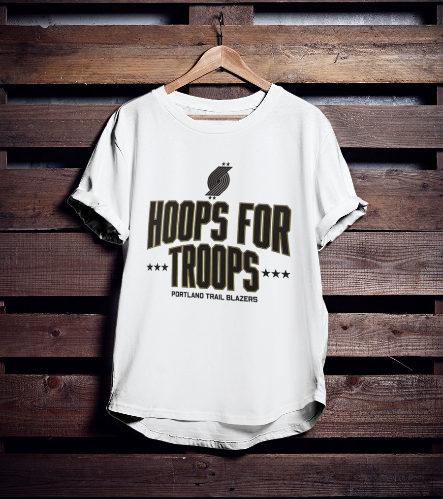 Portland Trail Blazers Hoops For Troops Team Tribute T-Shirt