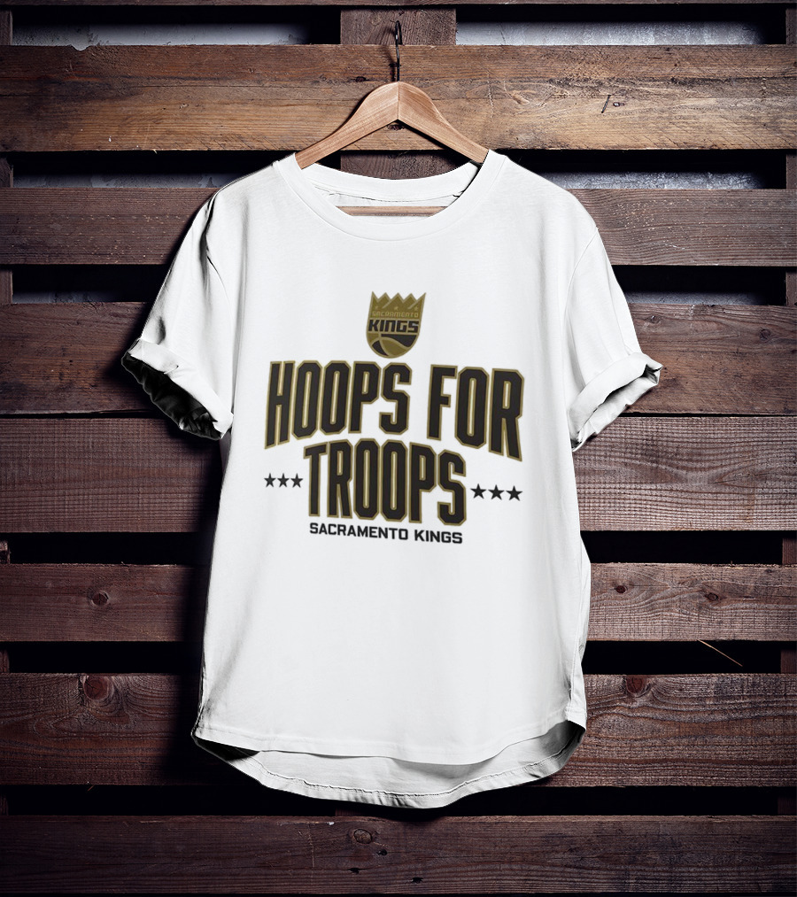 Sacramento Kings Hoops For Troops Basketball Support T-Shirt