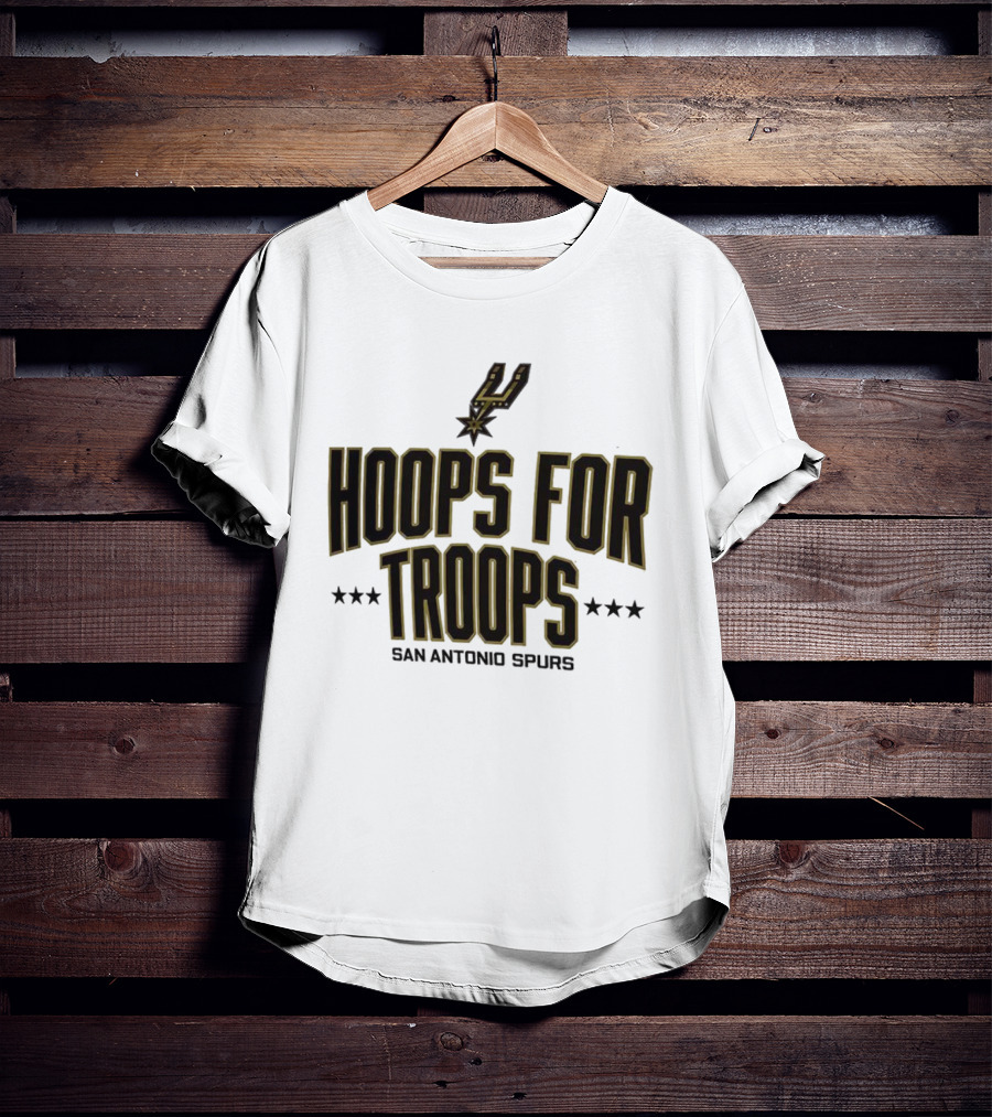 San Antonio Spurs Hoops For Troops Stars Basketball Team Event T-Shirt