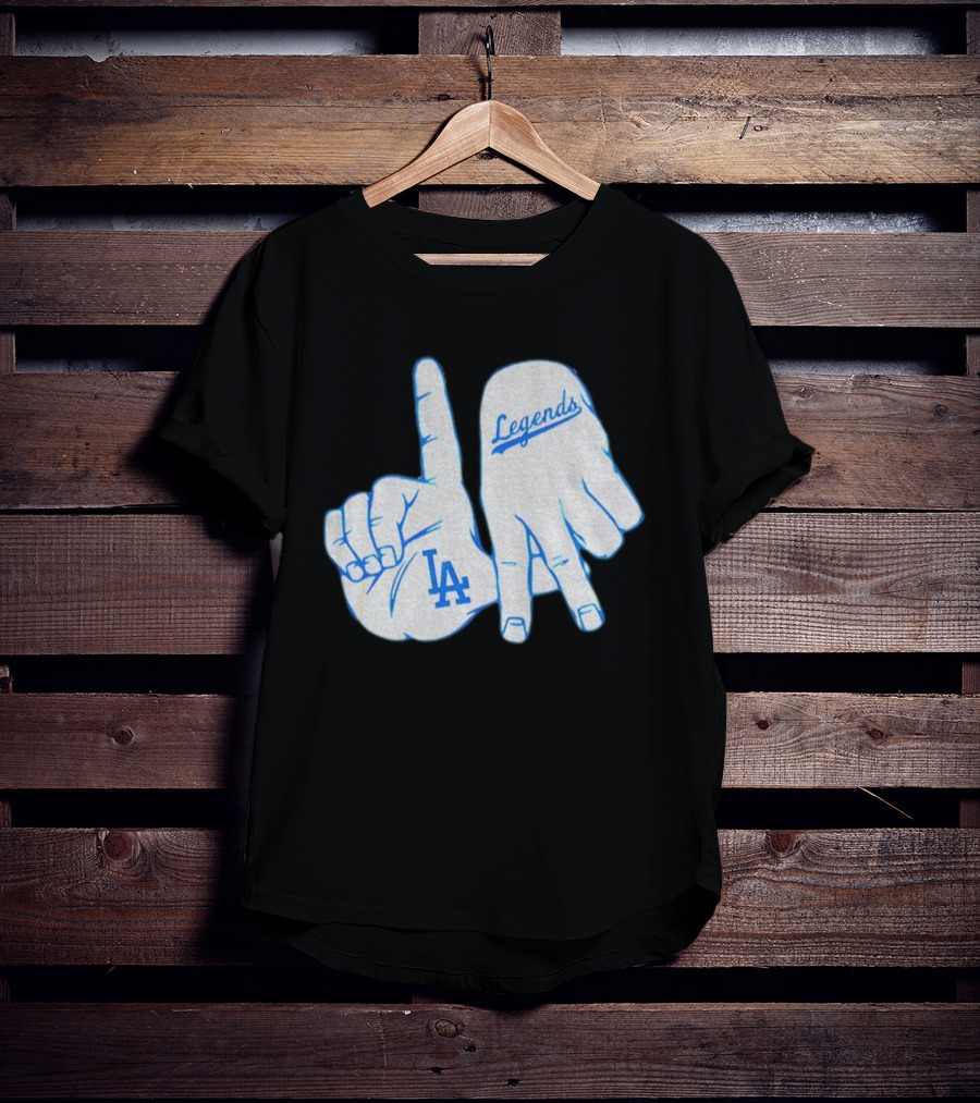 Los Angeles Dodgers Legends LA Hand Sign 2025 MLB Baseball T-Shirt