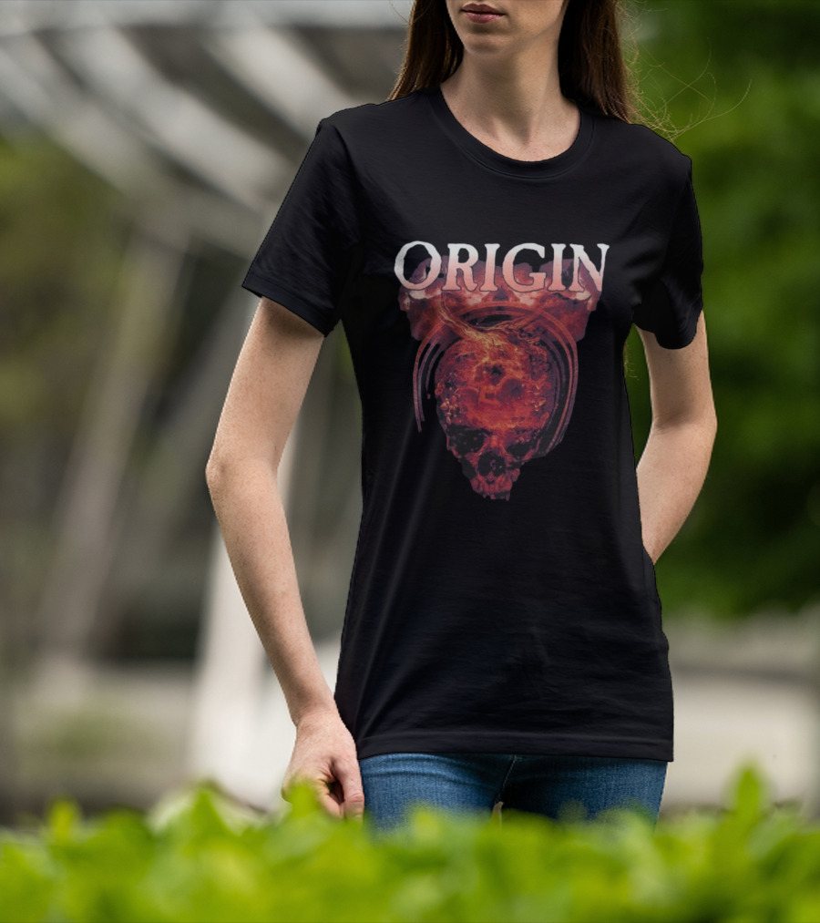 Origin Unequivocal Skull Fiery Cosmic Imagery T-Shirt