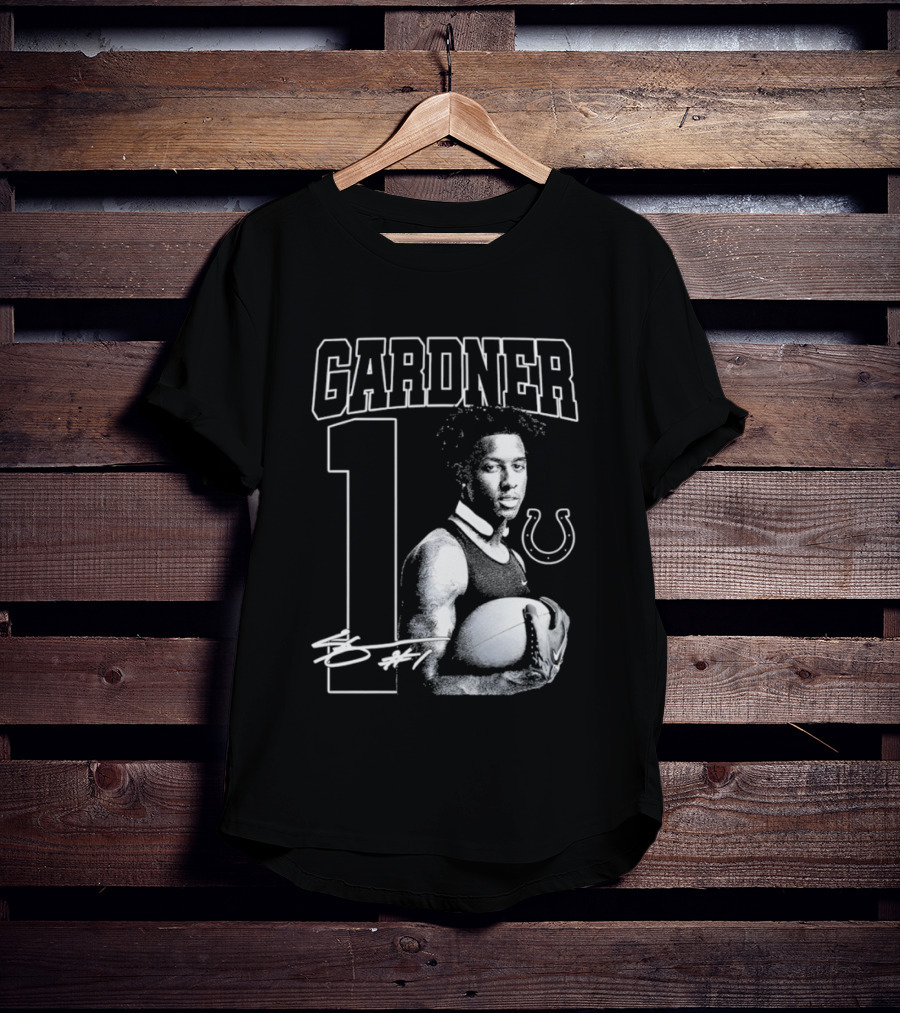 Gardner 1 Indianapolis Colts NFL Football Vintage Signature T-Shirt