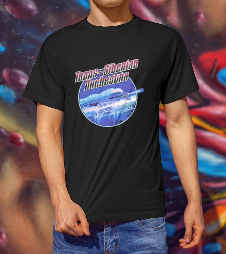 Trans-Siberian Orchestra Winter Train Scene Circle T-Shirt