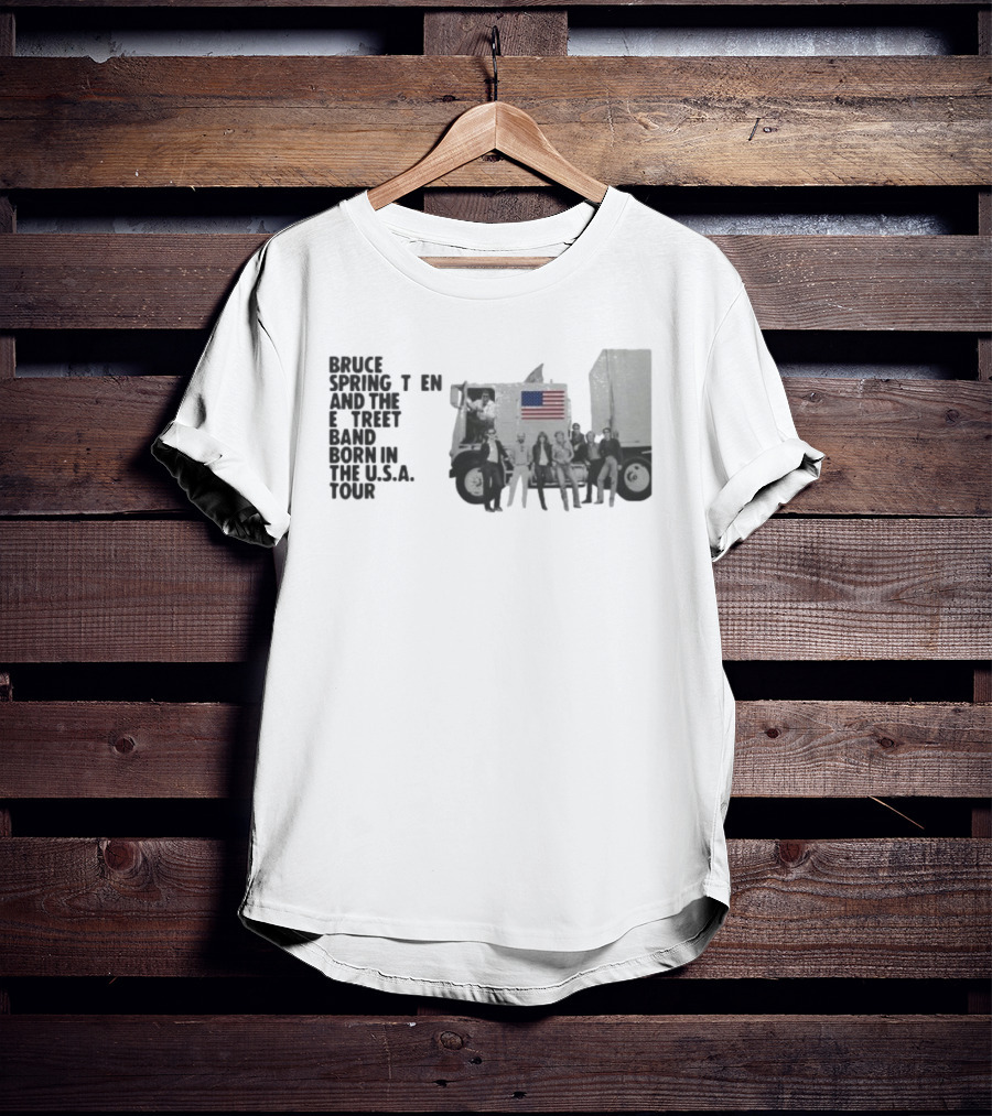 Bruce Springsteen & The E Street Band Born In The U.S.A. Tour 2025 American Flag Truck Image T-Shirt