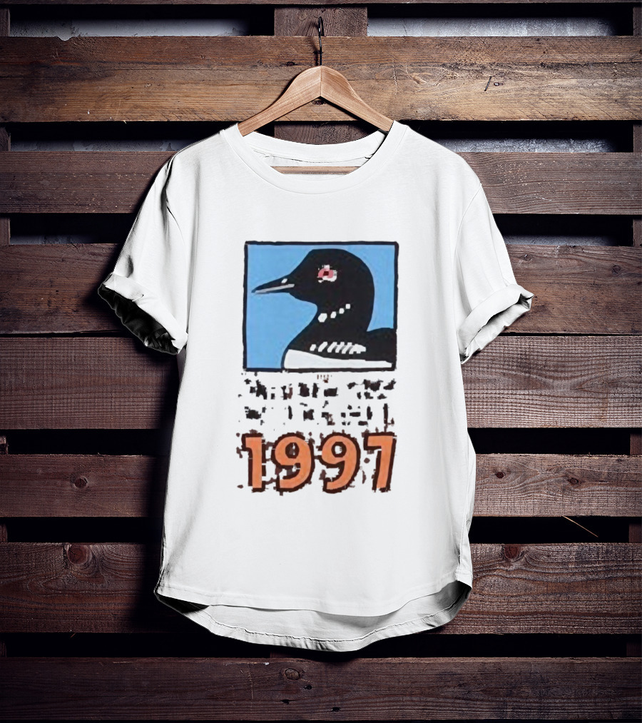 Only New York Wildlife Dept 1997 Loon Wildlife Iconic Bird Emblem T-Shirt