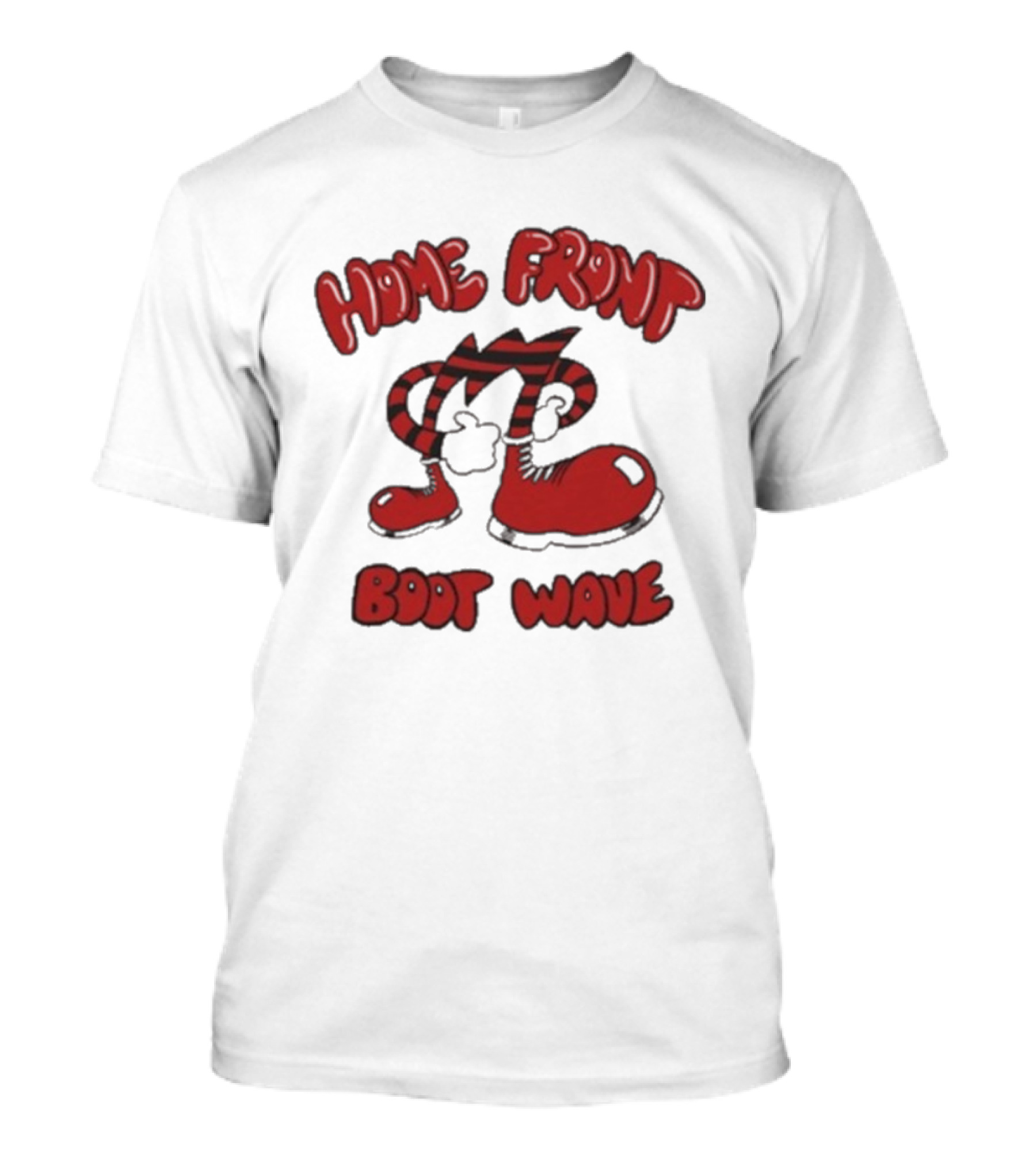 Home Front Boot Wave Red Cartoon Feet And Striped Arms T-Shirt