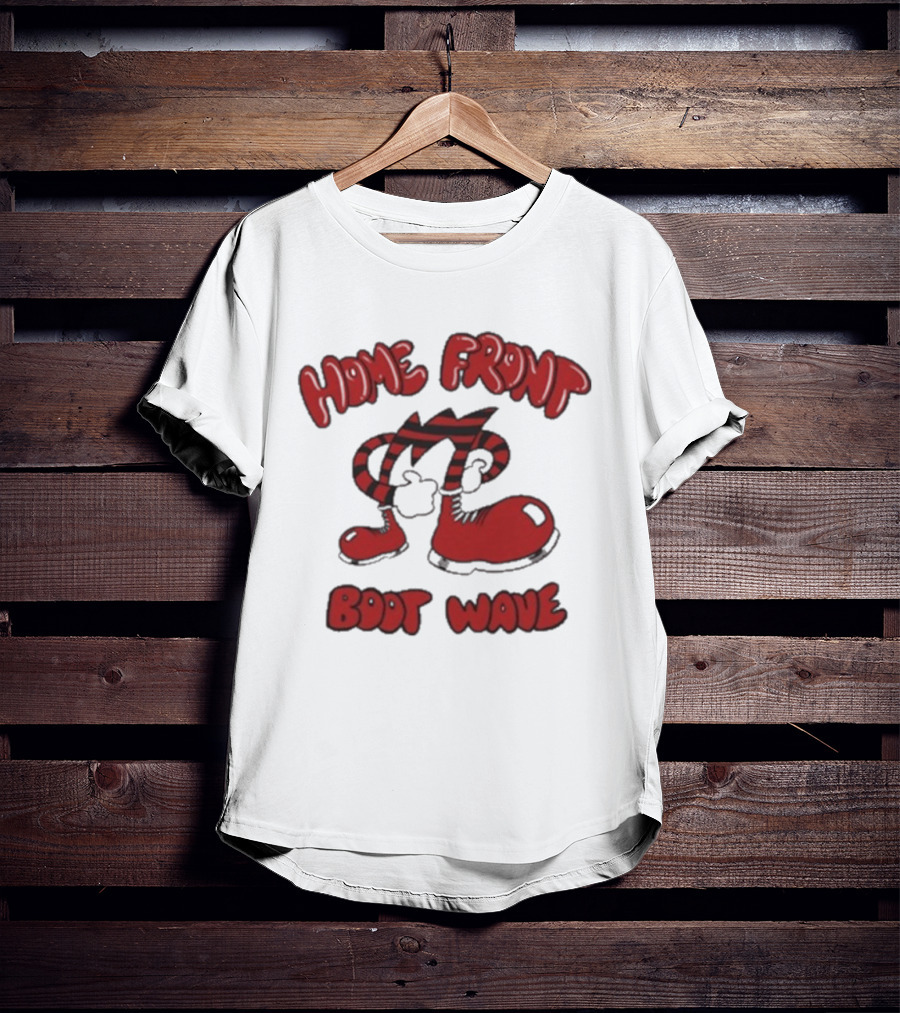 Home Front Boot Wave Red Cartoon Feet And Striped Arms T-Shirt