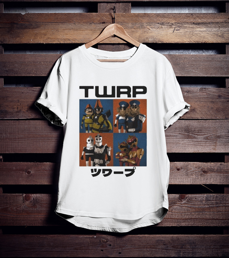 TWRP Puppet Group Characters Japanese Text T-Shirt