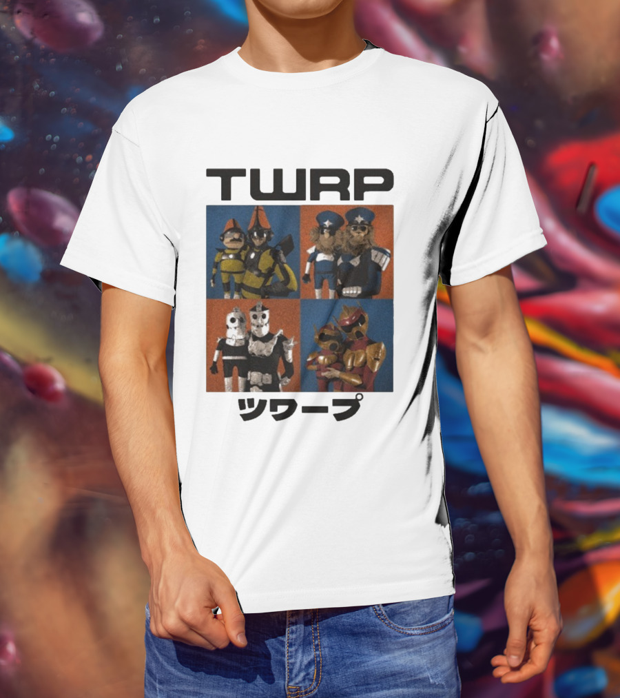 TWRP Puppet Group Characters Japanese Text T-Shirt