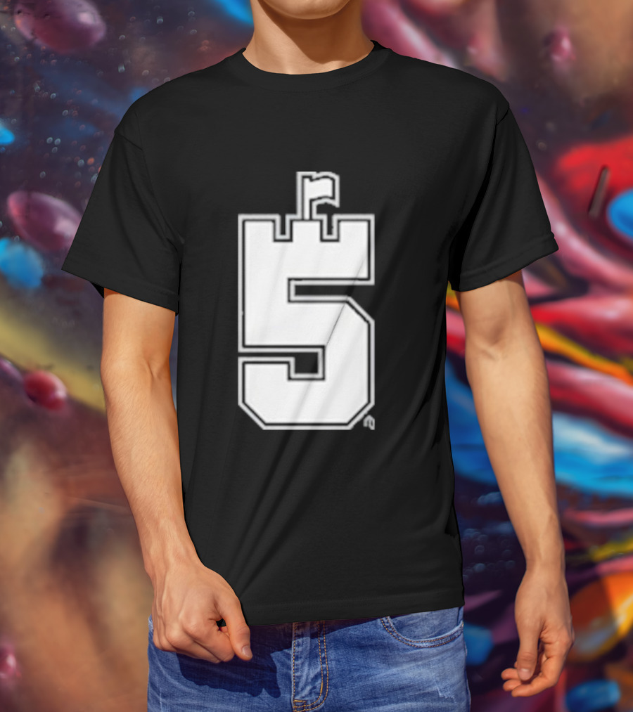 CA5TLE Number 5 Emblem With Flag Quadrant T-Shirt