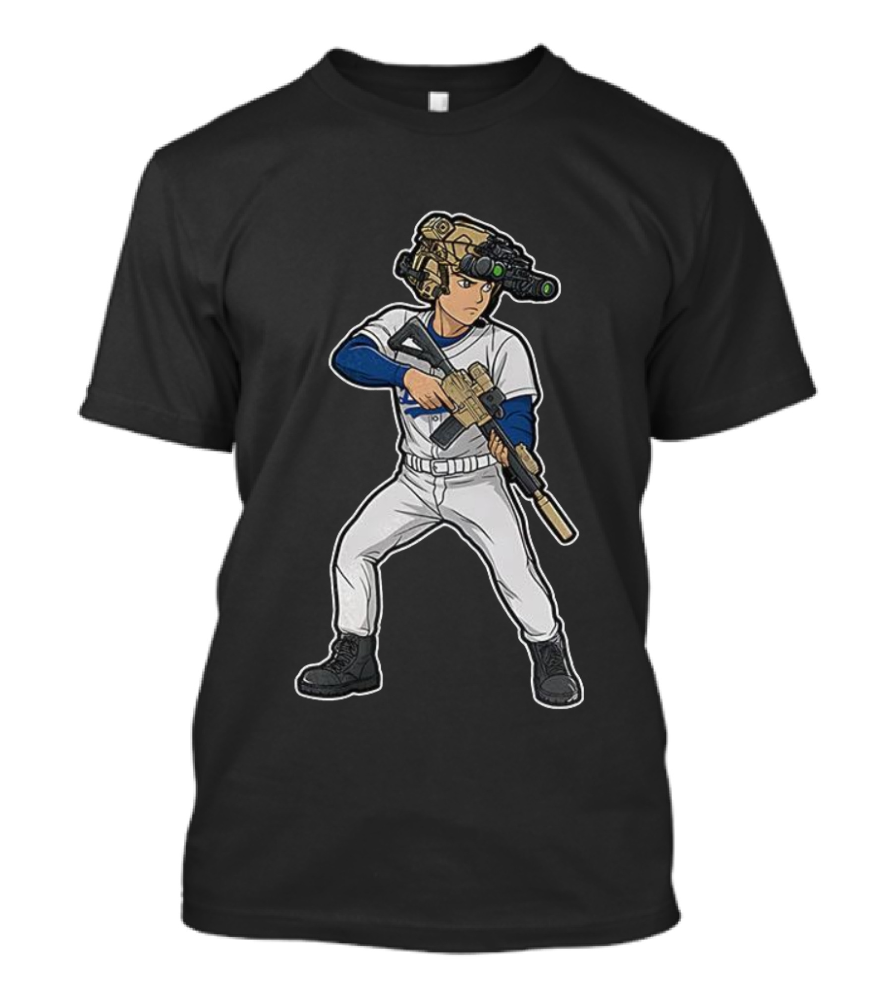 Shohei Ohtani Los Angeles Dodgers Baseball ShoTime Soldier With Tactical Gear T-Shirt