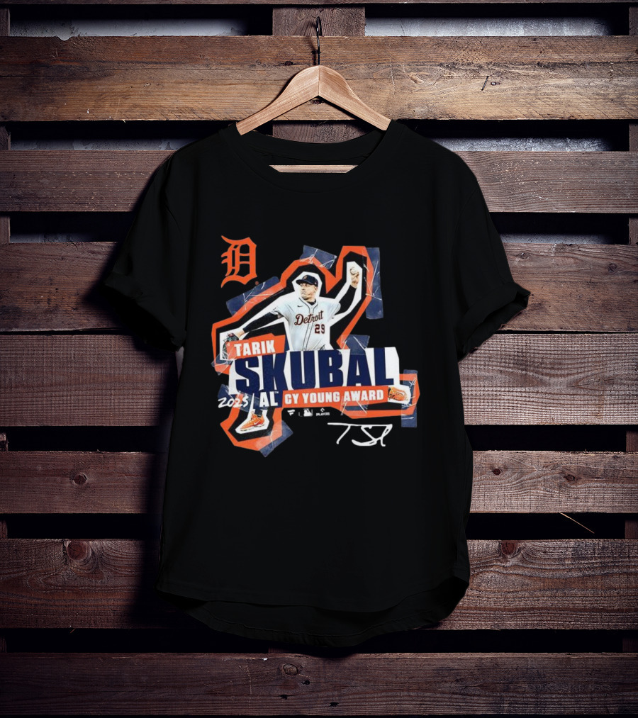Tarik Skubal Detroit 2025 AL Cy Young Award Tigers Signature T-Shirt