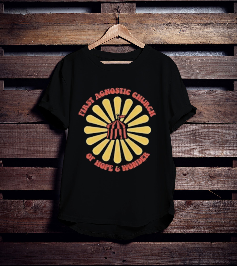 First Agnostic Church Of Hope And Wonder Radiant Sunburst Design T-Shirt