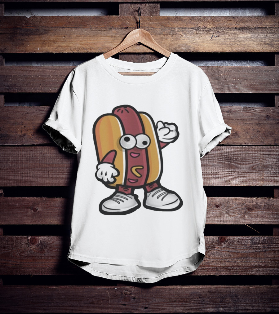 DGR Dave Pepega Hot Dog Cartoon Character T-Shirt