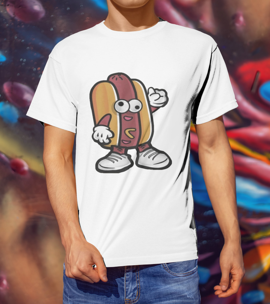 DGR Dave Pepega Hot Dog Cartoon Character T-Shirt