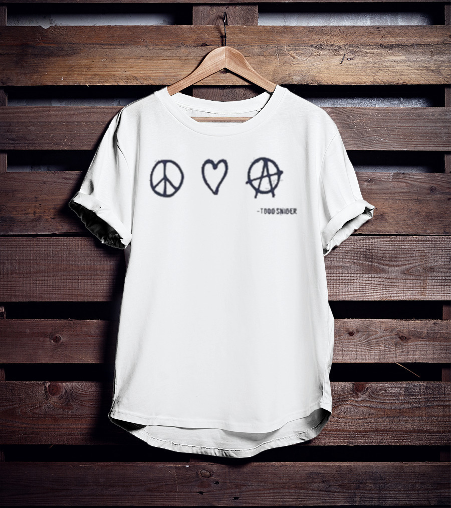 Todd Snider Peace Love Anarchy Symbols T-Shirt