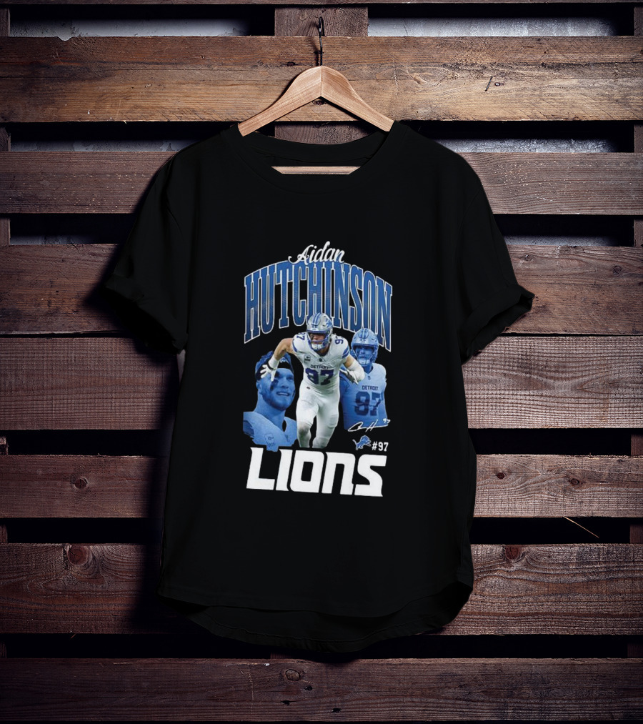 Aidan Hutchinson Detroit Lions 97 Signature Player Jersey T-Shirt
