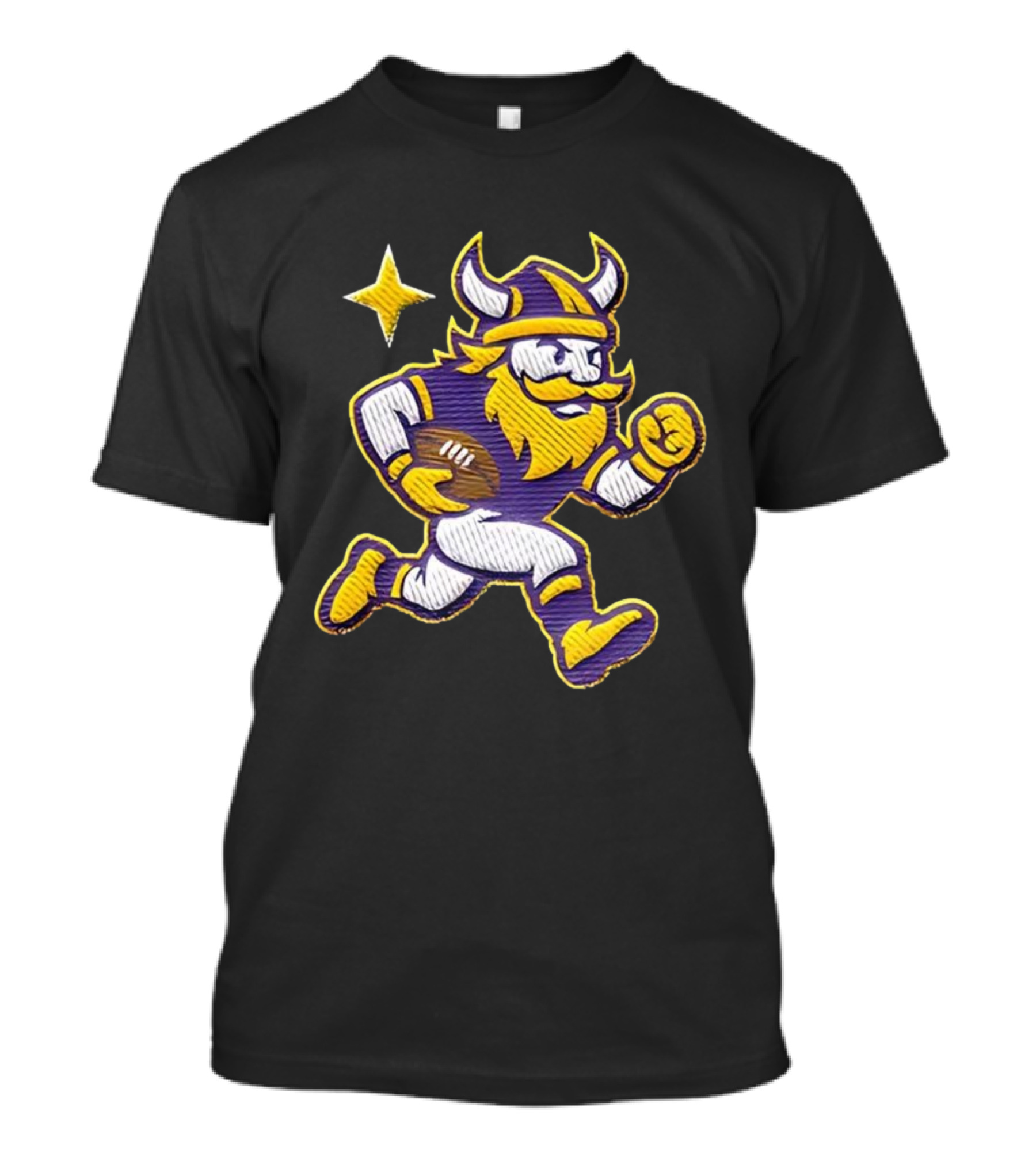 Minnesota Vikings NFL Mascot Running Football Star T-Shirt