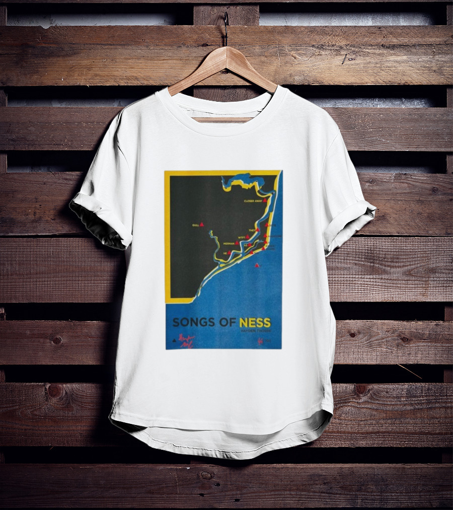 Hayden Thorpe Songs Of Ness Map Art A3 Ltd Edition 100 T-Shirt
