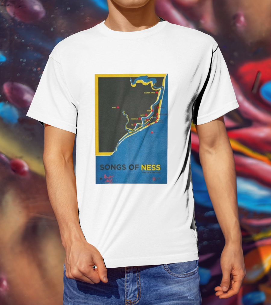 Hayden Thorpe Songs Of Ness Map Art A3 Ltd Edition 100 T-Shirt