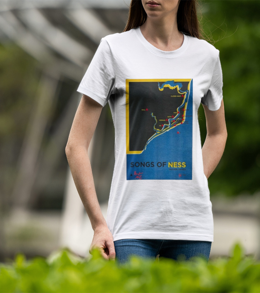Hayden Thorpe Songs Of Ness Map Art A3 Ltd Edition 100 T-Shirt