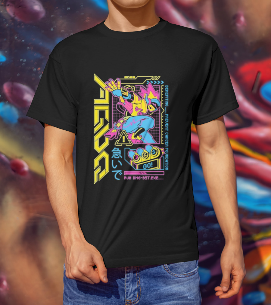 AGDQ 2026 Attendee Vibrant Robot Style Benefiting Prevent Cancer Foundation T-Shirt