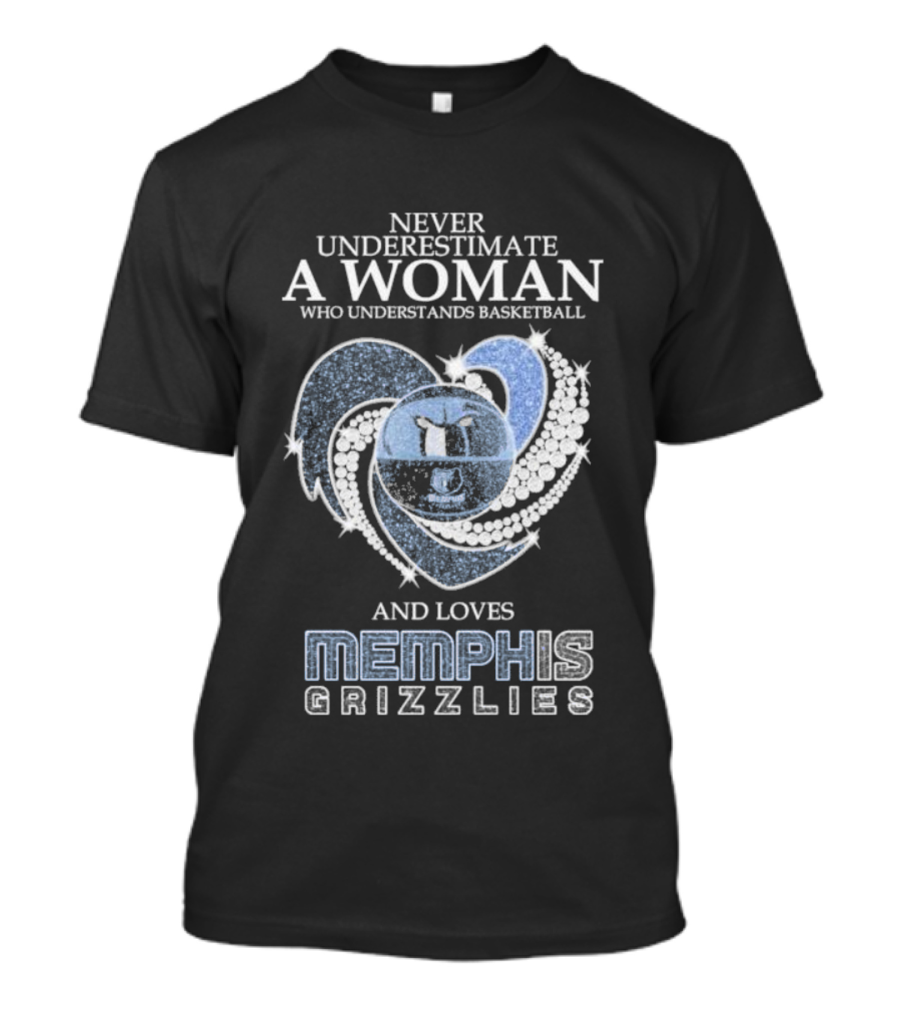 Never Underestimate A Woman Who Understands Basketball And Loves Memphis Grizzlies Diamonds T-Shirt