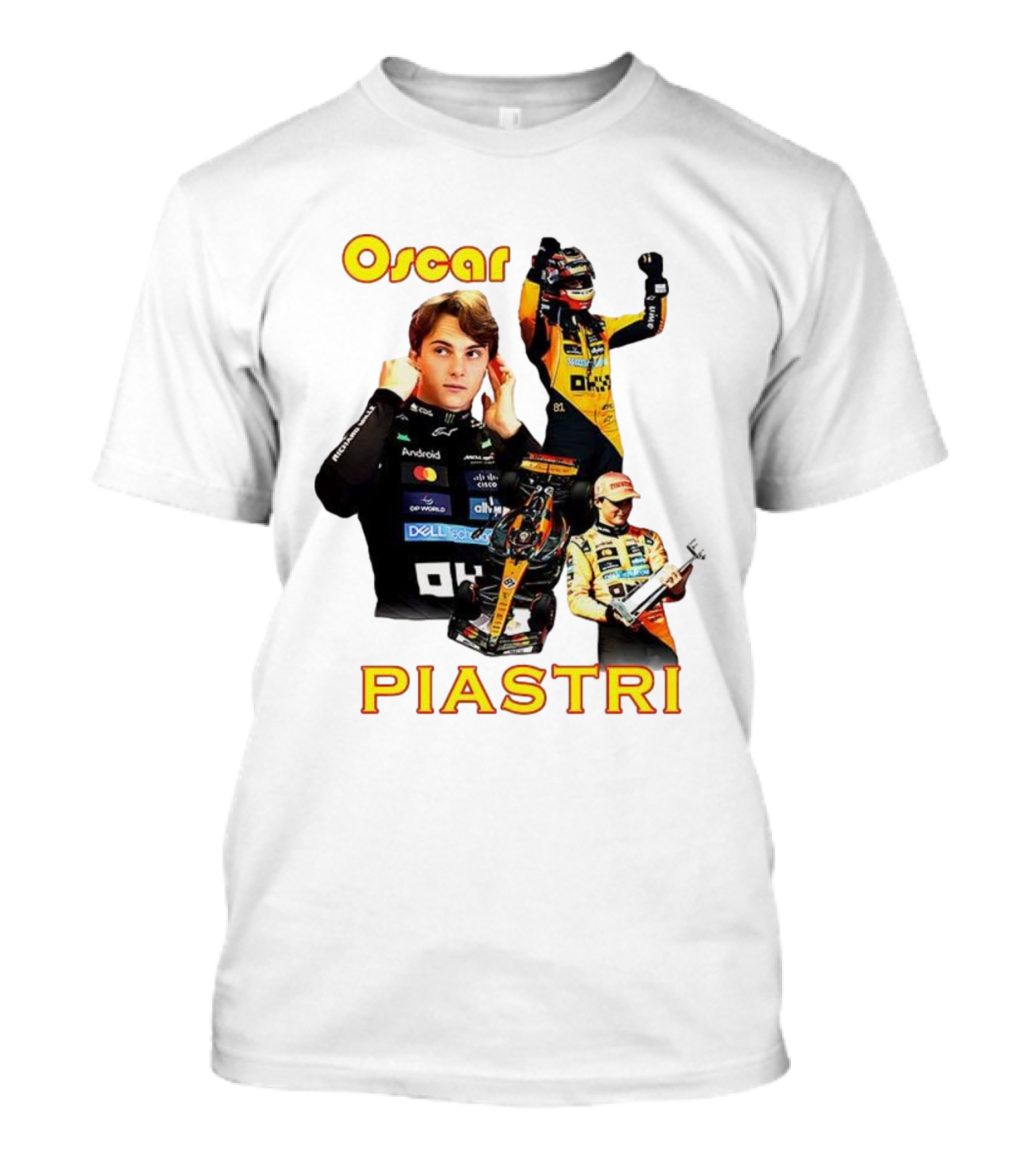 Oscar Piastri Formula 1 Racing Driver Montage T-Shirt