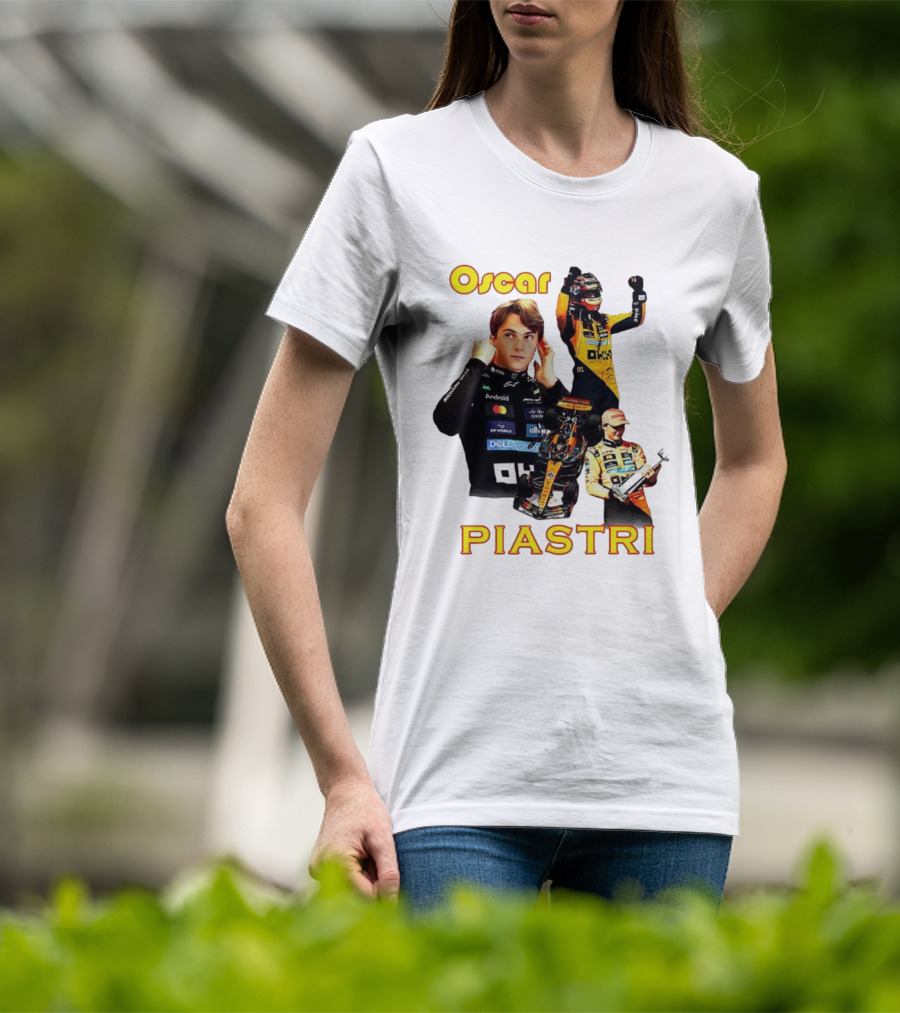 Oscar Piastri Formula 1 Racing Driver Montage T-Shirt