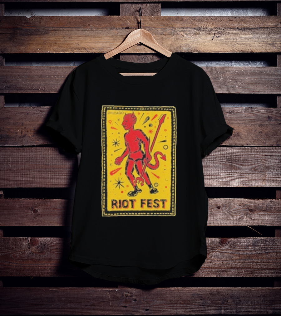 Riot Fest Chicago Chema Devil Retro Yellow Black Red T-Shirt