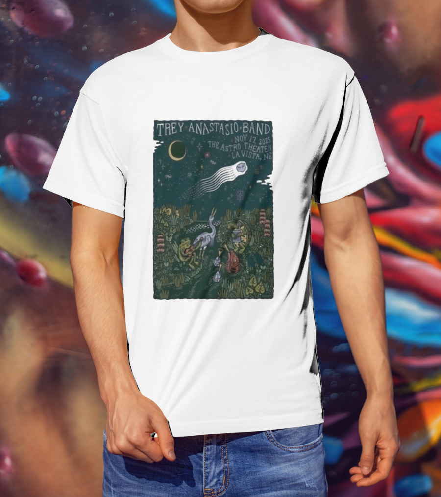Trey Anastasio Band Nov 17 2025 The Astro Theater La Vista NE Celestial Forest Scene T-Shirt