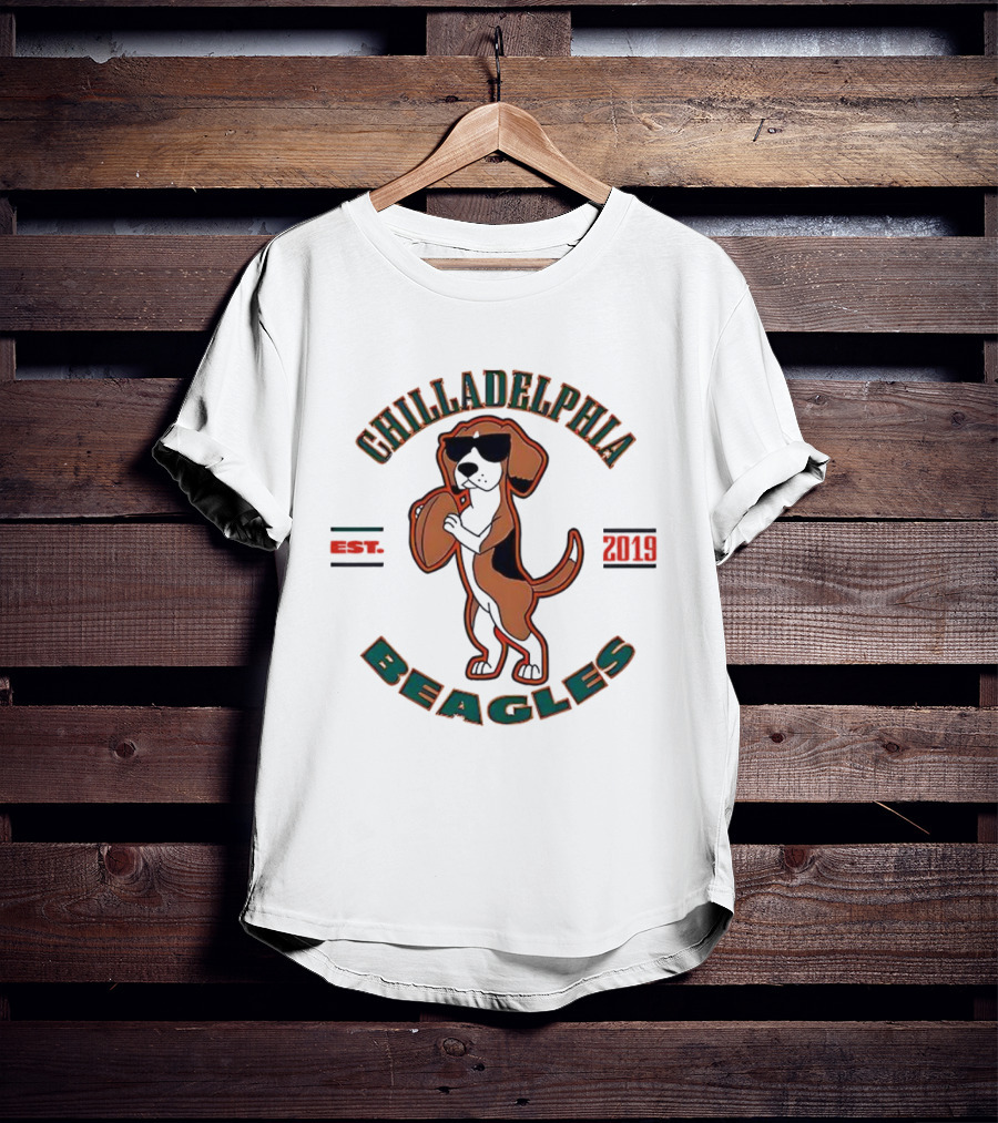 CHILLADELPHIA BEAGLES EST 2019 Football Dog Team T-Shirt