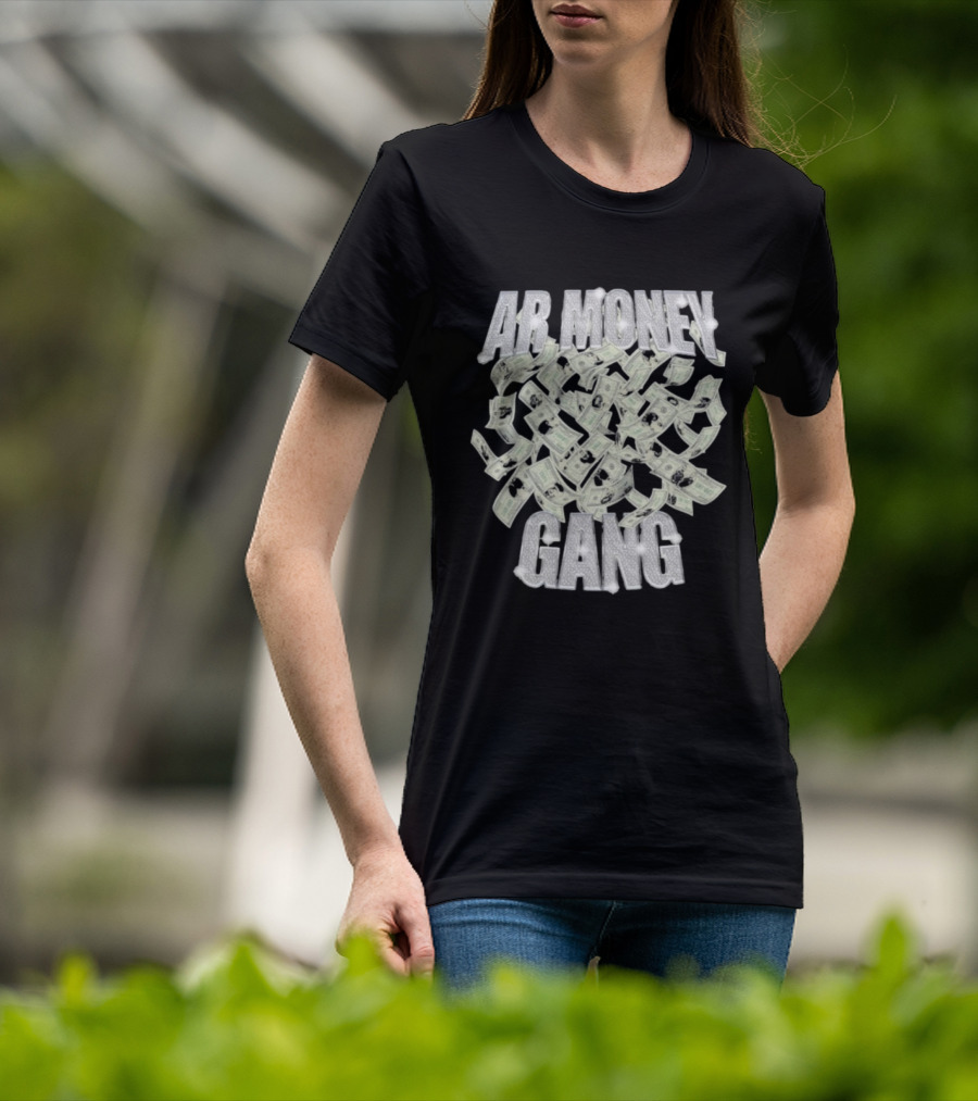 AR Money Gang Dollar Bills Bling 3D Effect T-Shirt