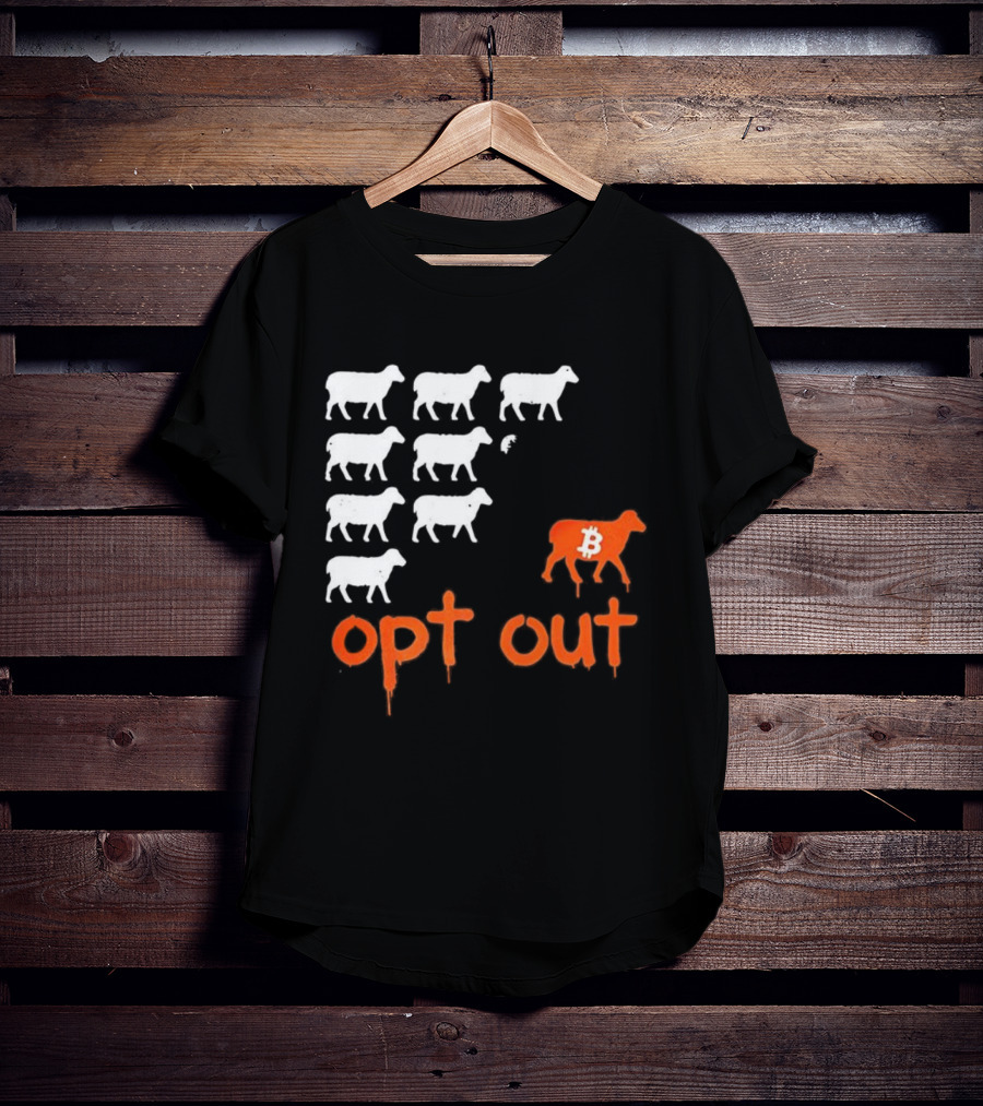 Bitcoin Opt Out Sheep Herd Graphic T-Shirt