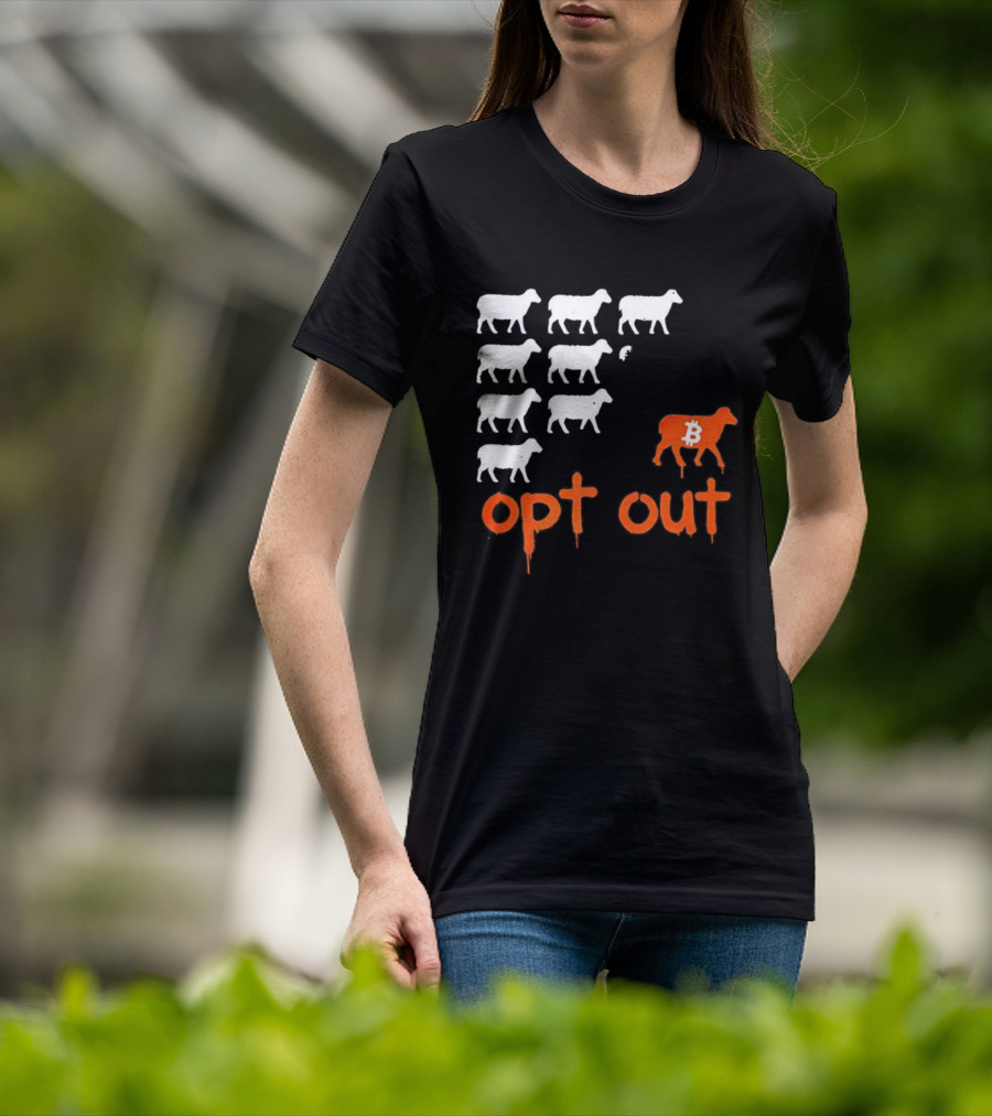 Bitcoin Opt Out Sheep Herd Graphic T-Shirt