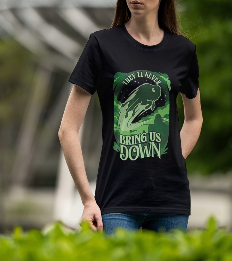 Buffalo Bills They'll Never Bring Us Down Green Buffalo Graphic T-Shirt