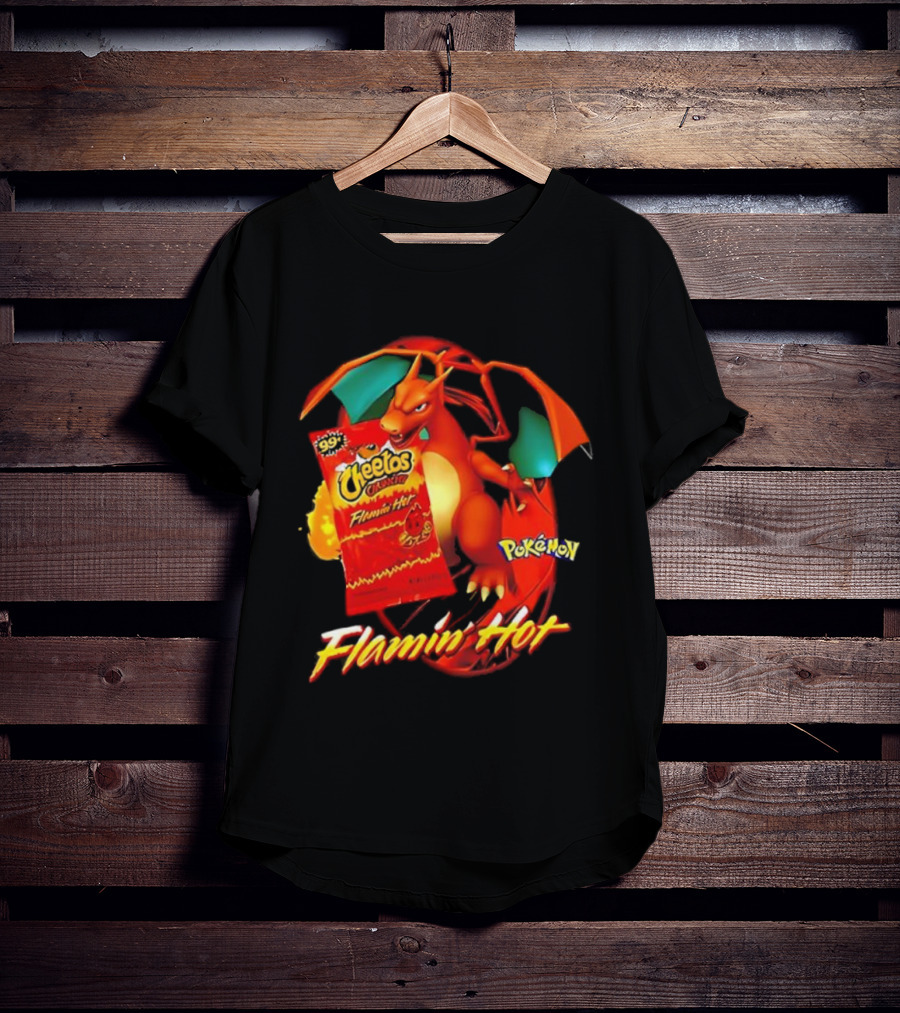 Flamin’ Hot Cheetos Charizard Pokémon Crossover T-Shirt