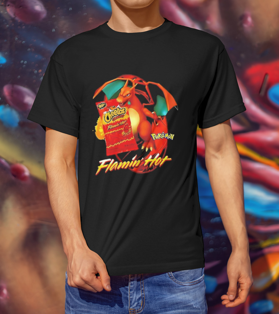 Flamin’ Hot Cheetos Charizard Pokémon Crossover T-Shirt