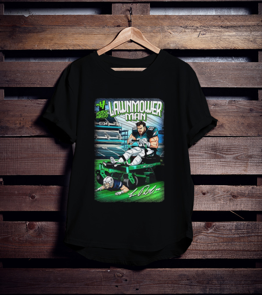 Landon Dickerson Philadelphia Eagles Lawnmower Man Historical Makers Comic Signature T-Shirt